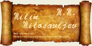 Milin Milosavljev vizit kartica